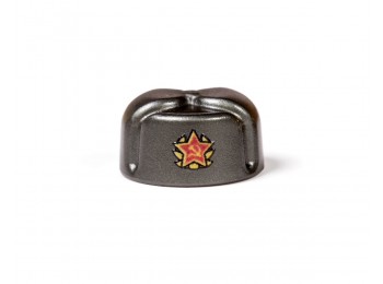 Ushanka with Printed Soviet Insignia - Gun Metal
