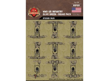 WWII US Infantry Olive Green Squad Sticker Pack